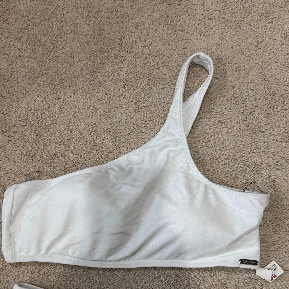 Calvin klein White One-Shoulder Bikini Set - Women Swim